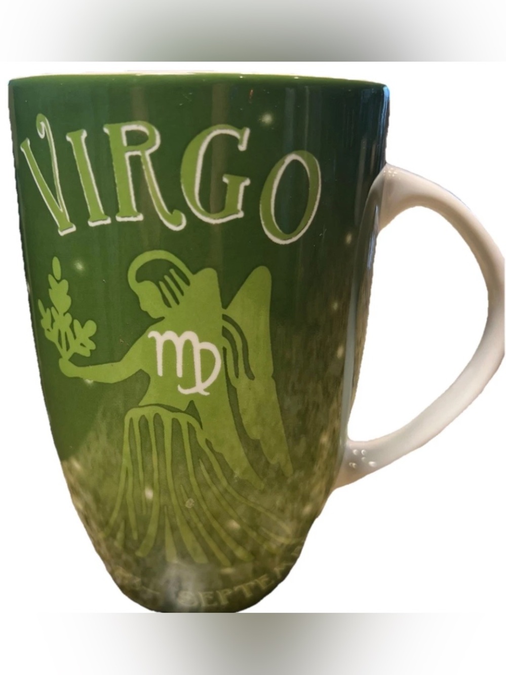 Title: Coventry Virgo Porcelain Astrology Celestial Large Coffee Mug Green